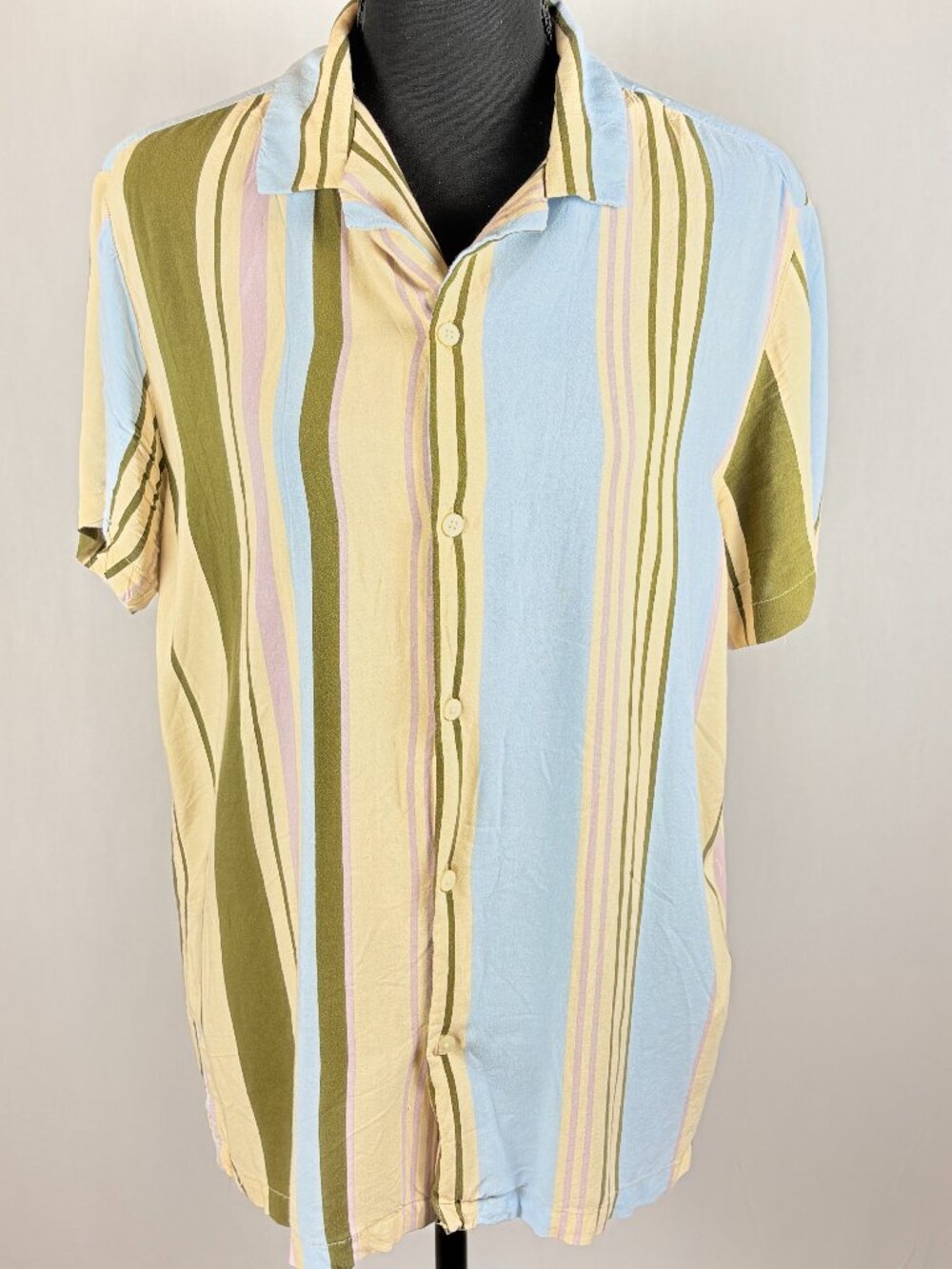 Denim & Flower | Striped Button Down Shirt | L | Stripes Preppy Vacation
